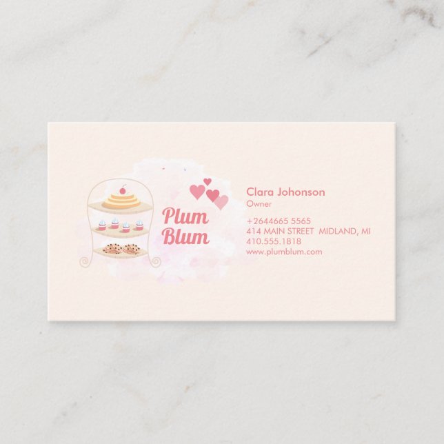 Carte De Visite Gâteau de boulangerie et personnaliser de bonbons (Devant)
