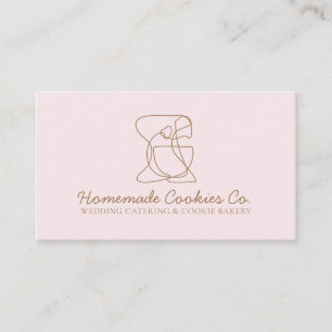 Carte De Visite Gâteau de boulangerie fait maison Blush beige rose