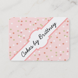 Carte De Visite Gâteau de confettis • Givrage rose de Buttercream