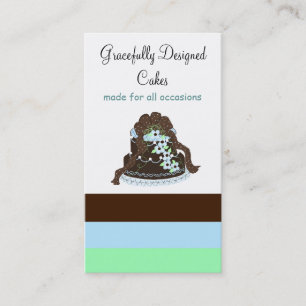 Carte De Visite Gâteau de designer au chocolat et bleu
