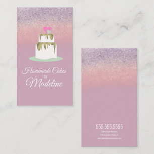 Carte De Visite Gâteau de mariage en paillettes de papier d'alumin