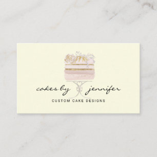 Carte De Visite Gâteau de mariage jaune citron à domicile boulange