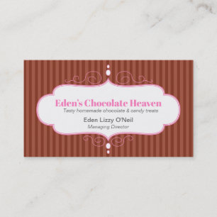 Carte De Visite Gâteau décoratif à rayures de chocolat blanc