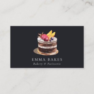 CARTE DE VISITE GÂTEAU FLORAL AUX FRUITS NOIRS PATISSERIE CUPCAKE 