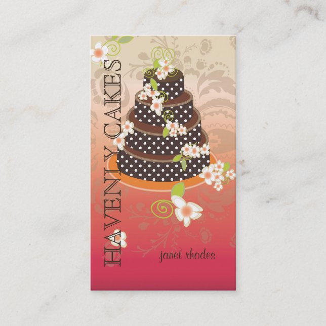 Carte De Visite Gâteau Mariage au chocolat/boulangerie/pâtisserie (Devant)