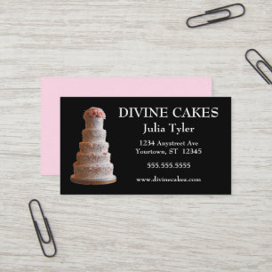 Carte De Visite Gâteau mariage et roses roses boulangerie boulange
