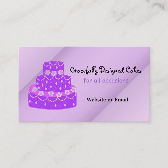 Carte De Visite Gâteau Mariage violet concepteur (Devant)