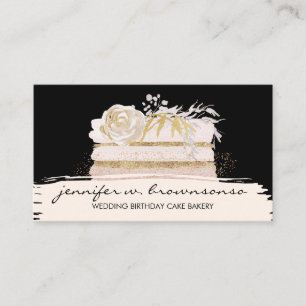 Carte De Visite Gâteau personnalisé rose de fête de mariage