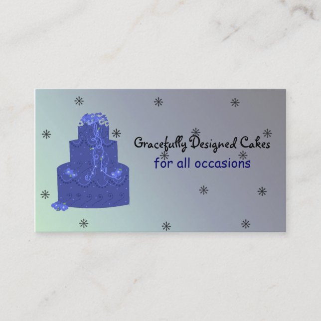 Carte De Visite gâteau Royal Blue Designer (Devant)