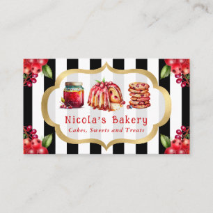 Carte De Visite Gâteaux à l'eau Cranberry et Boulangerie de confit