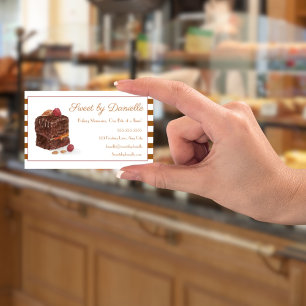 Carte De Visite Gâteaux Bruns à l'Aquarelle Boulangerie Sweets