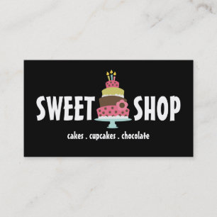 Carte De Visite Gâteaux Cupcakes Rose Mignon Traiteur Boulangerie