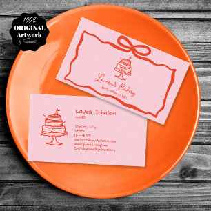 Carte De Visite Gâteaux Whimsical à la main Pâtisserie Boulangerie