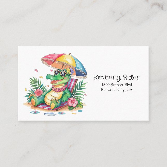 Carte De Visite Gator de détente de refroidissement tropical (Devant)