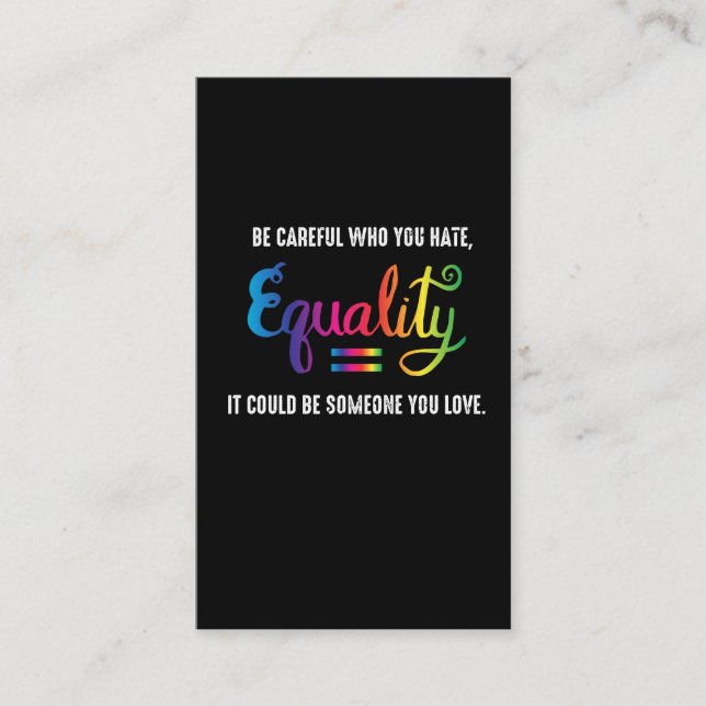 Carte De Visite Gay Pride pour l'égalité arc-en-ciel (Devant)