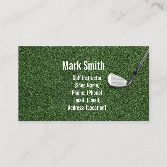 Carte De Visite Gazon de golf vert (Devant)