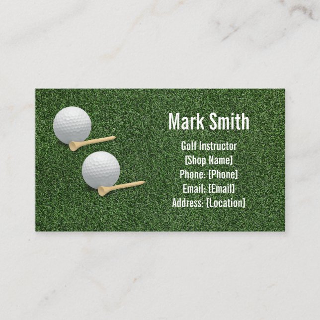 Carte De Visite Gazon de golf vert (Devant)
