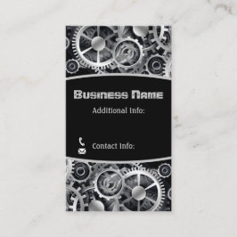 Carte De Visite Gears d'argent en vapeur 4