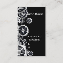 Carte De Visite Gears en argent Steampunk 6