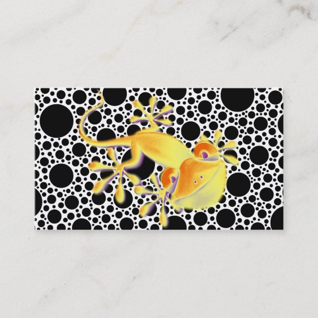 Carte De Visite Gecko de sourire sur les points noirs + votre (Devant)