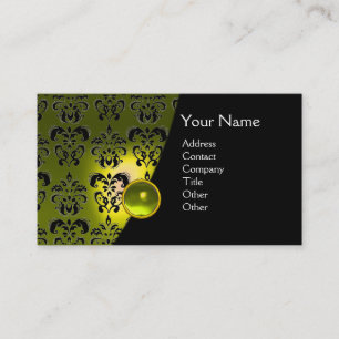 Carte De Visite GEMME DAMASSÉE MONOGRAMME topaze jaune