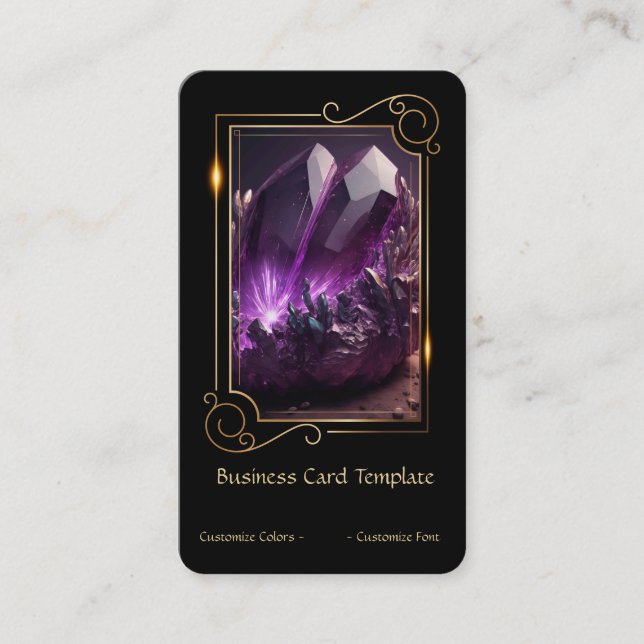 Carte De Visite Gemstone Crystal Healing Amethyst (Devant)