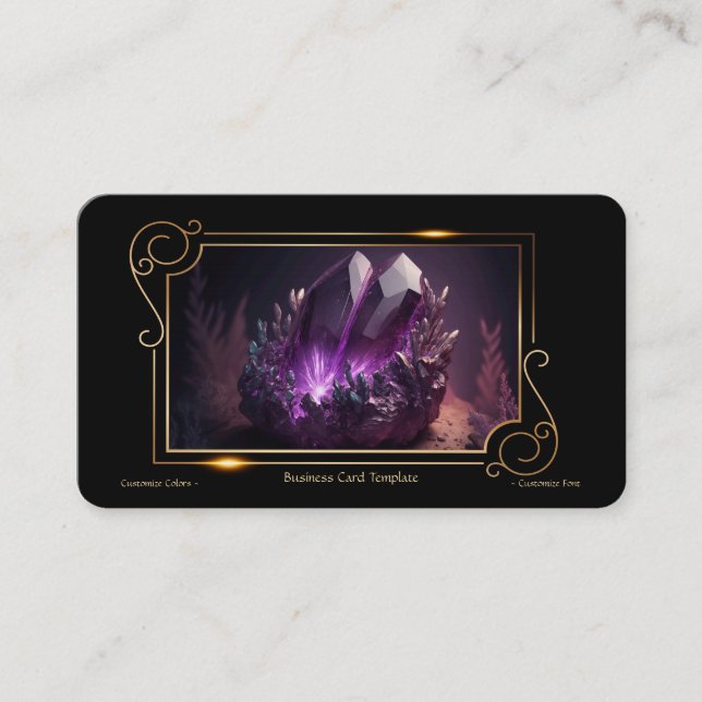 Carte De Visite Gemstone Crystal Healing Amethyst (Devant)