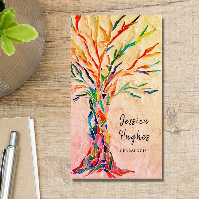 Carte De Visite Genealogist arbre généalogique Beige (Créateur téléchargé)