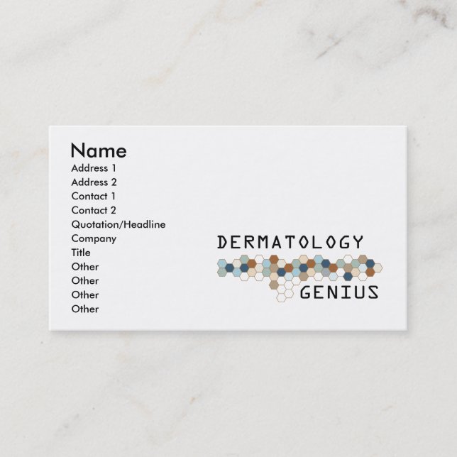 Carte De Visite Génie de dermatologie (Devant)