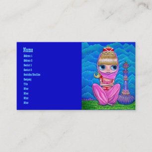 Carte De Visite Génie rose et sa bouteille magique