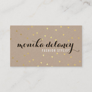 Carte De Visite GEO CONFETTI GOLD chic cool kraft noir tendance