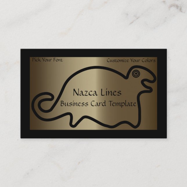 Carte De Visite Géoglyphe Logo Animal Lignes Nazca Sceau (Devant)