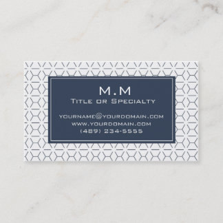 Carte De Visite Geometric blue and white light