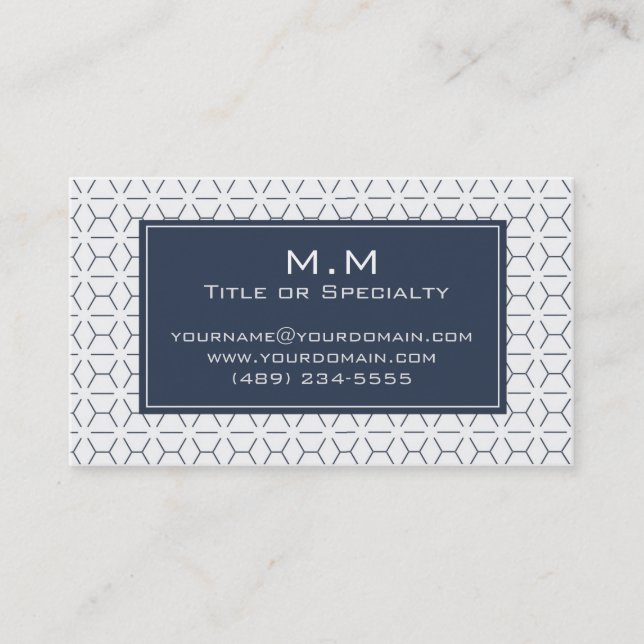 Carte De Visite Geometric blue and white light (Devant)