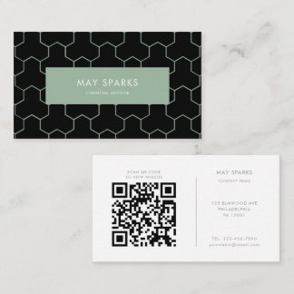 Carte De Visite Geometric Minimalist Green Financial Advisor 