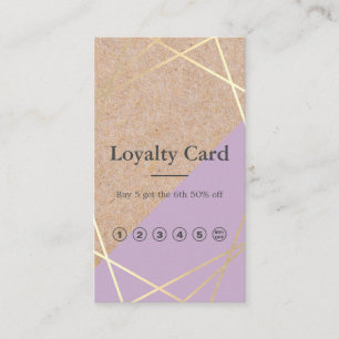 Carte De Visite GeometricGold Lavender Loyauté d'impression Kraft 