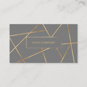 Carte De Visite Géométrie moderne Or Gris