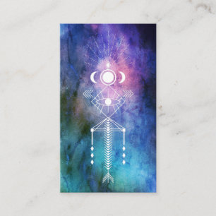 Carte De Visite *~* Géométrie Sacrée Aquarelle Aztec Tribal Shaman
