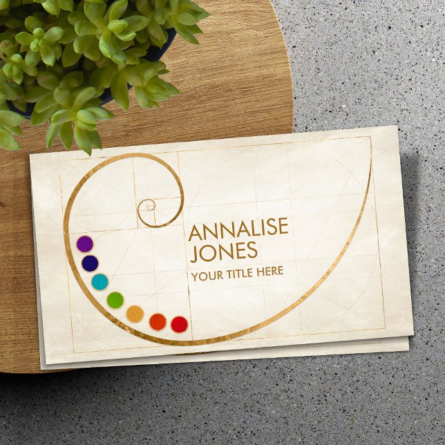 Carte De Visite Géométrie sacrée Spirale dorée -Chakras (Créateur téléchargé)