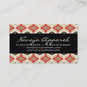 Carte de visite géométrique Aztec Motif rouge