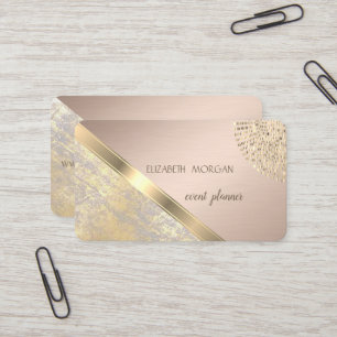 Carte De Visite Géométrique moderne classique, Abstrait Faux Gold