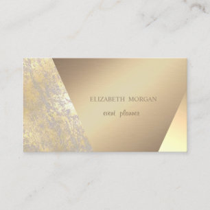 Carte De Visite Géométrique Moderne Classique, Faux Gold Stripe,