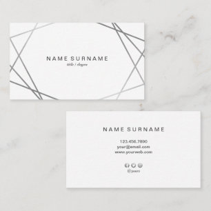 Carte de visite géométrique moderne d'argent de