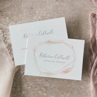 Carte de visite géométrique rose Gold Watercolor