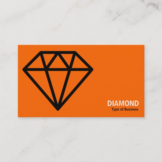 Carte De Visite Geometropolis - Diamant simple - Noir sur orange (Devant)