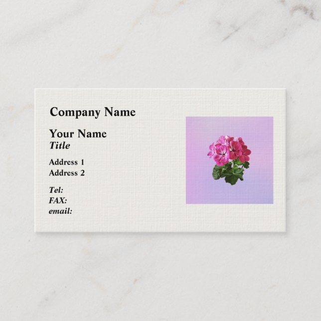 Carte De Visite Géranium magenta (Devant)
