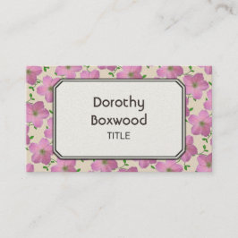 Carte De Visite Géranium rose botanique floral personnalisable