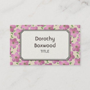 Carte De Visite Géranium rose botanique floral personnalisable