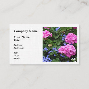 Carte De Visite Geraniums et Periwinkle