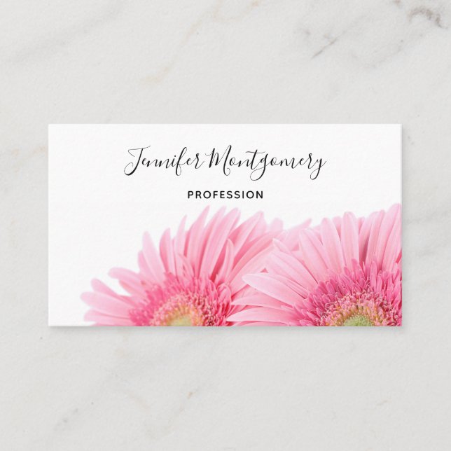 Carte De Visite Gerbera Rose Daisies Élégante Photographie (Devant)
